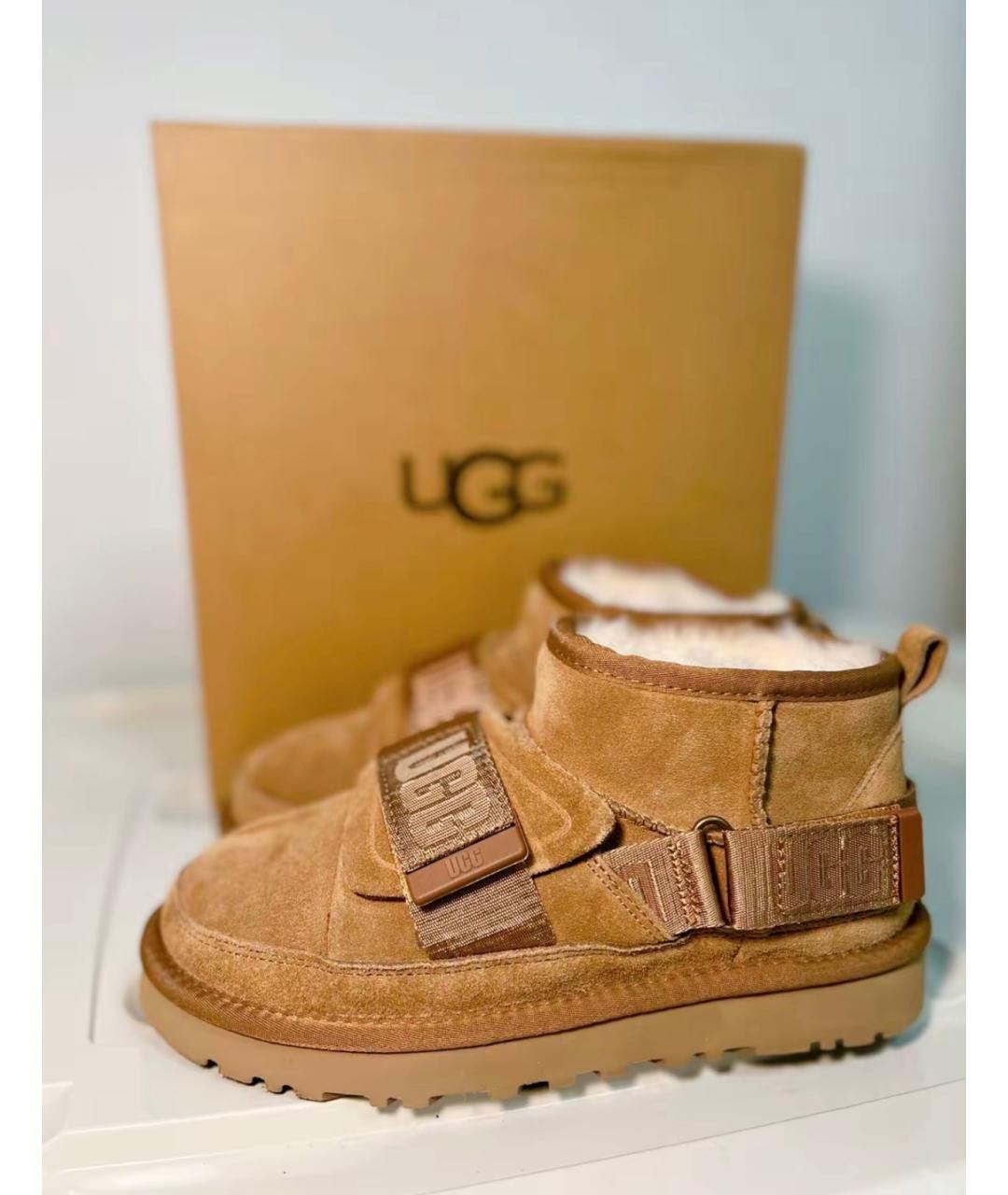 UGG AUSTRALIA Коричневые замшевые ботинки, фото 6