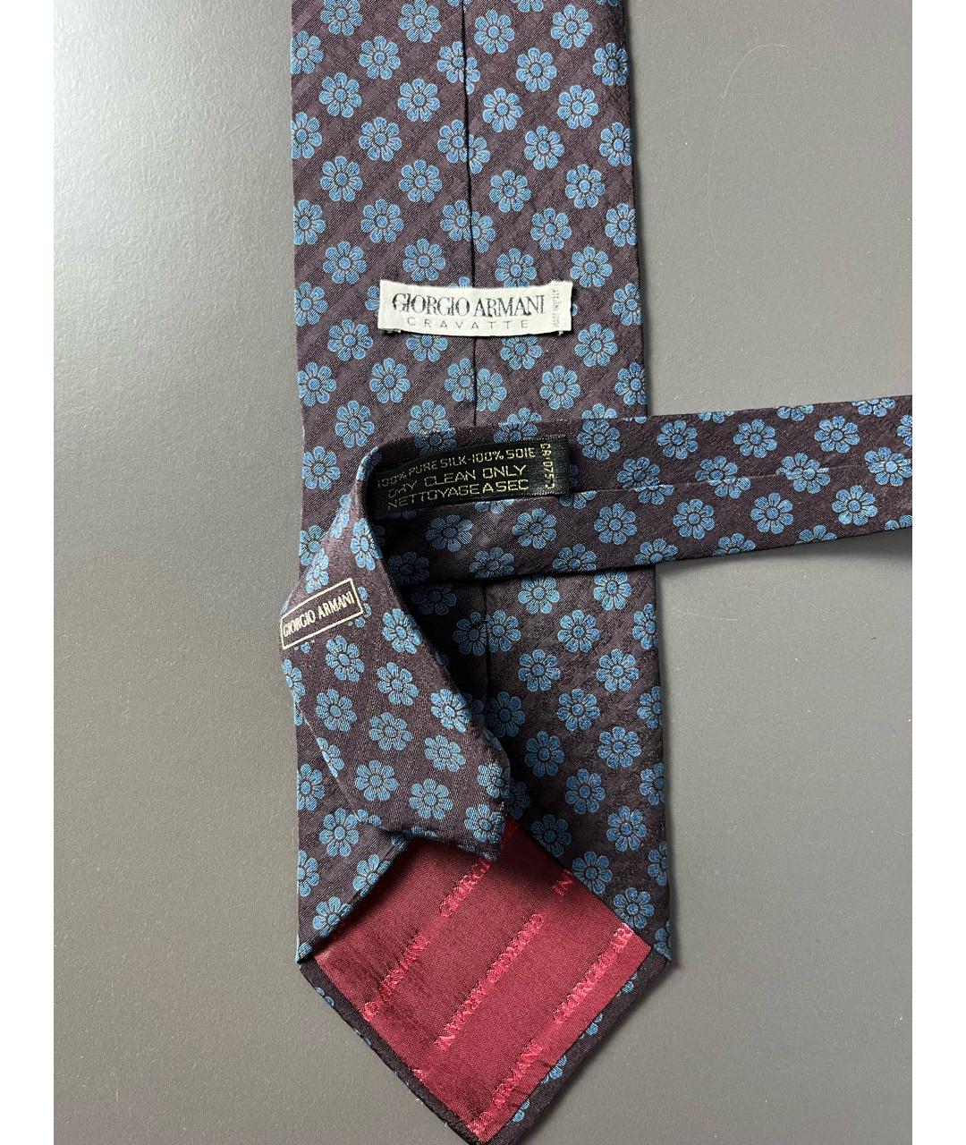 GIORGIO ARMANI Синий шелковый галстук, фото 2