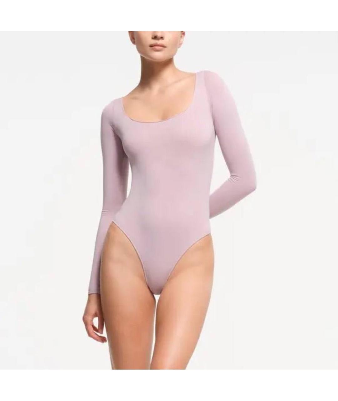 SKIMS Розовое синтетическое боди, фото 3