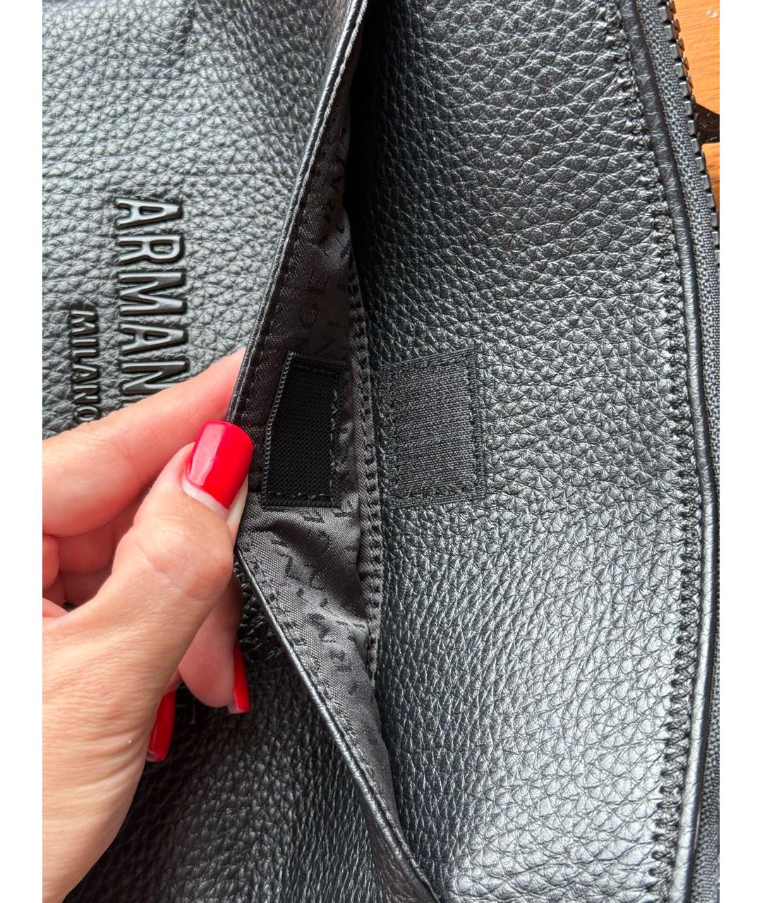 ARMANI EXCHANGE Черная сумка на плечо из искусственной кожи, фото 5