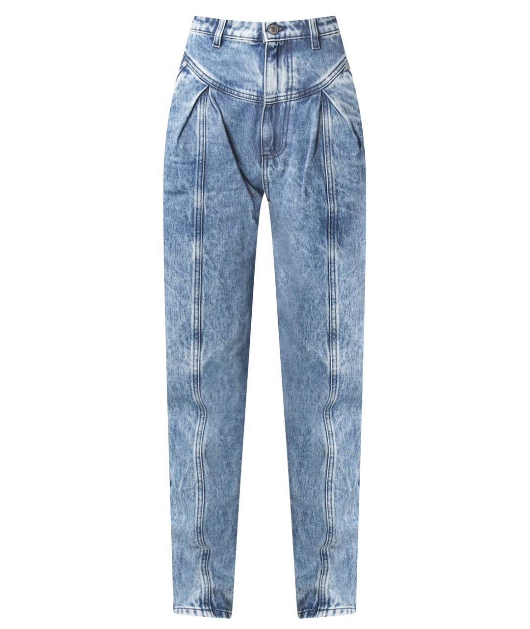CHIARA FERRAGNI Синие хлопковые прямые джинсы, фото 1