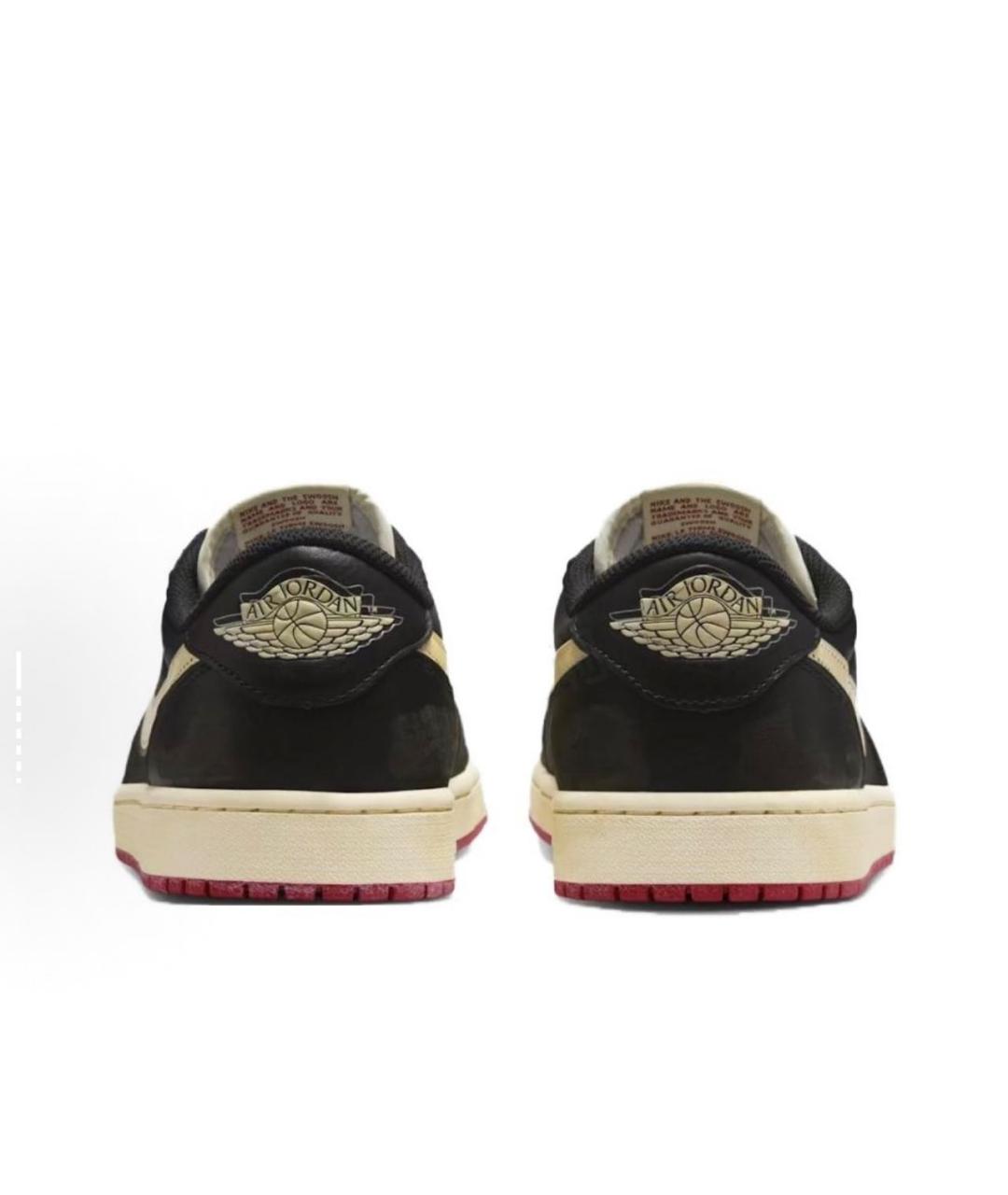 JORDAN Черные кожаные низкие кроссовки / кеды, фото 4