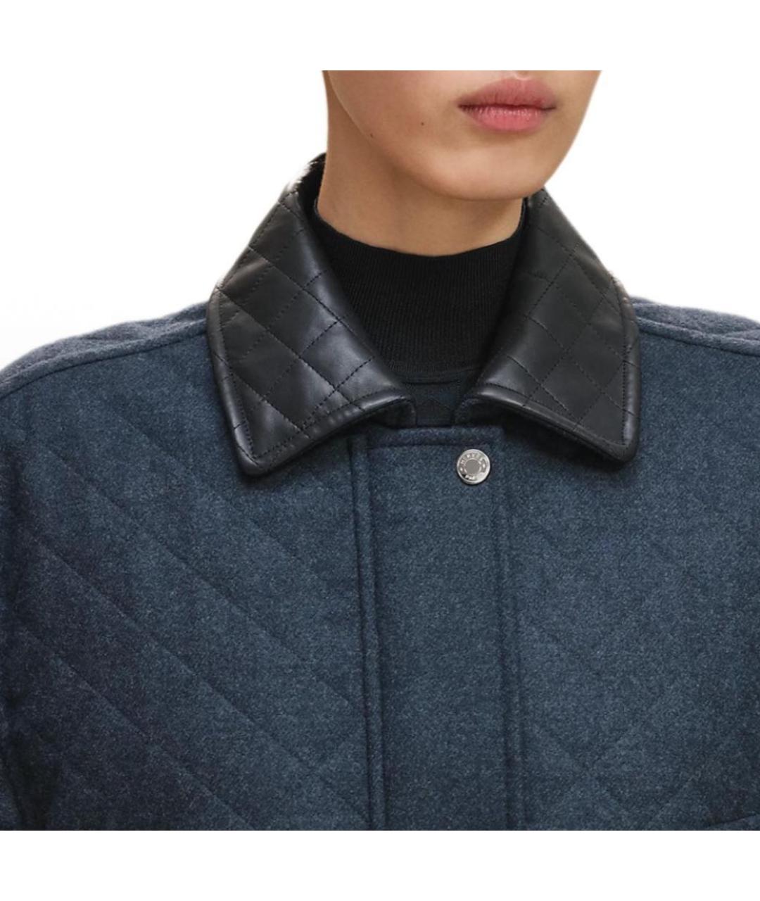 HERMES Темно-синяя шерстяная куртка, фото 5