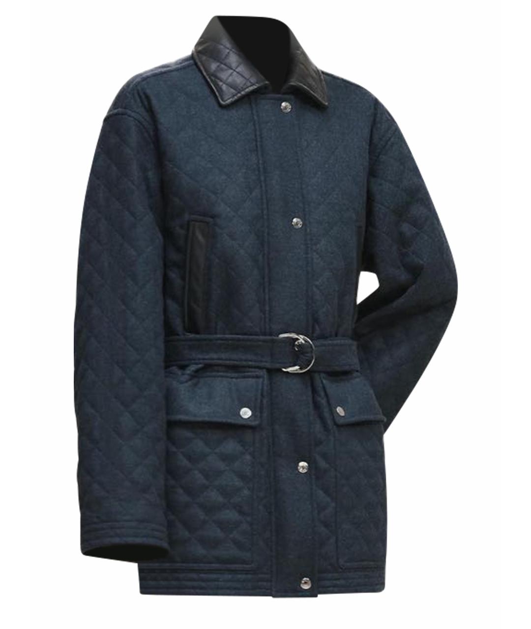 HERMES Темно-синяя шерстяная куртка, фото 1