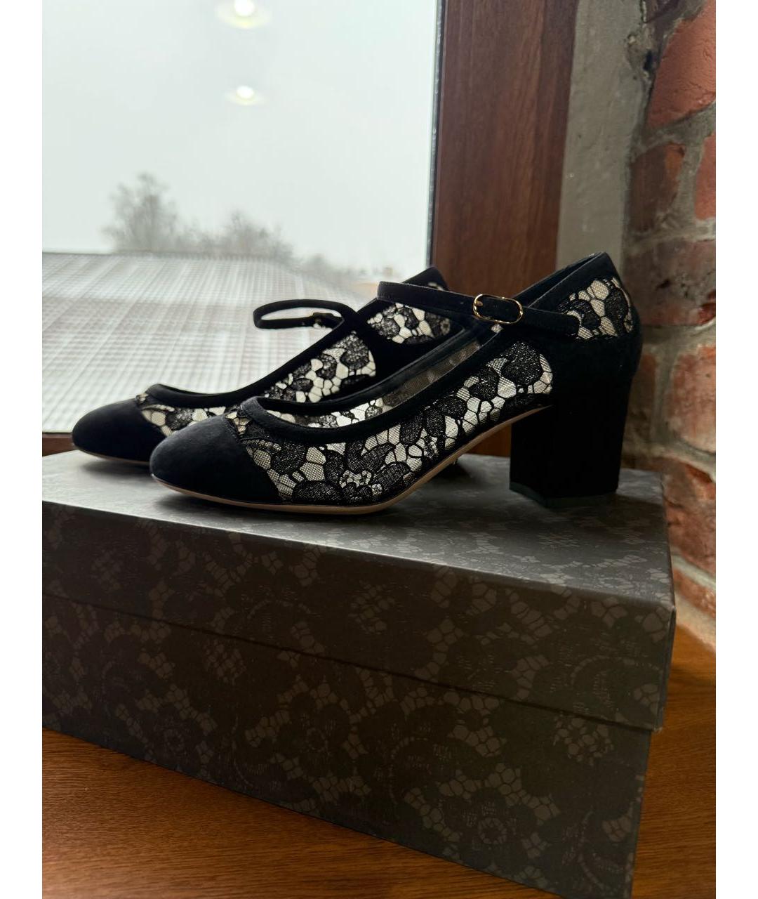 DOLCE&GABBANA Черные кожаные туфли, фото 2