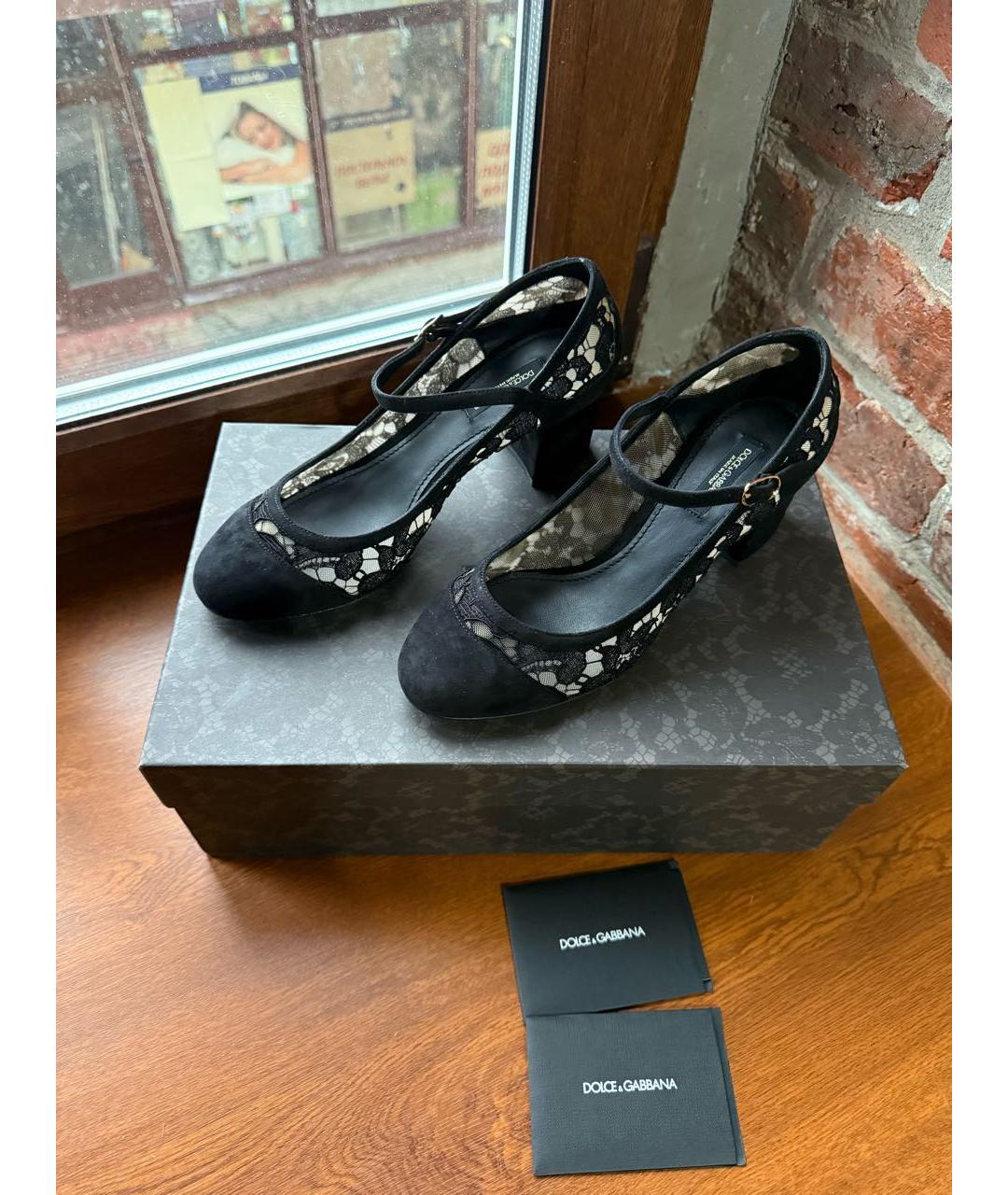 DOLCE&GABBANA Черные кожаные туфли, фото 6