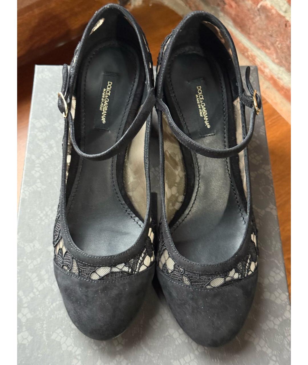 DOLCE&GABBANA Черные кожаные туфли, фото 3