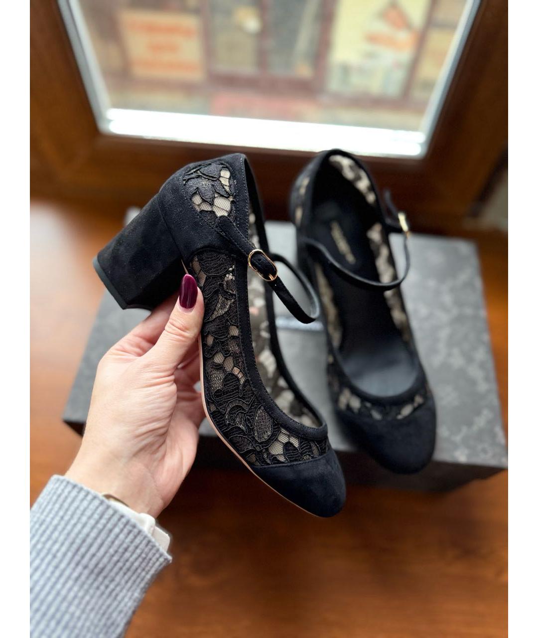 DOLCE&GABBANA Черные кожаные туфли, фото 4