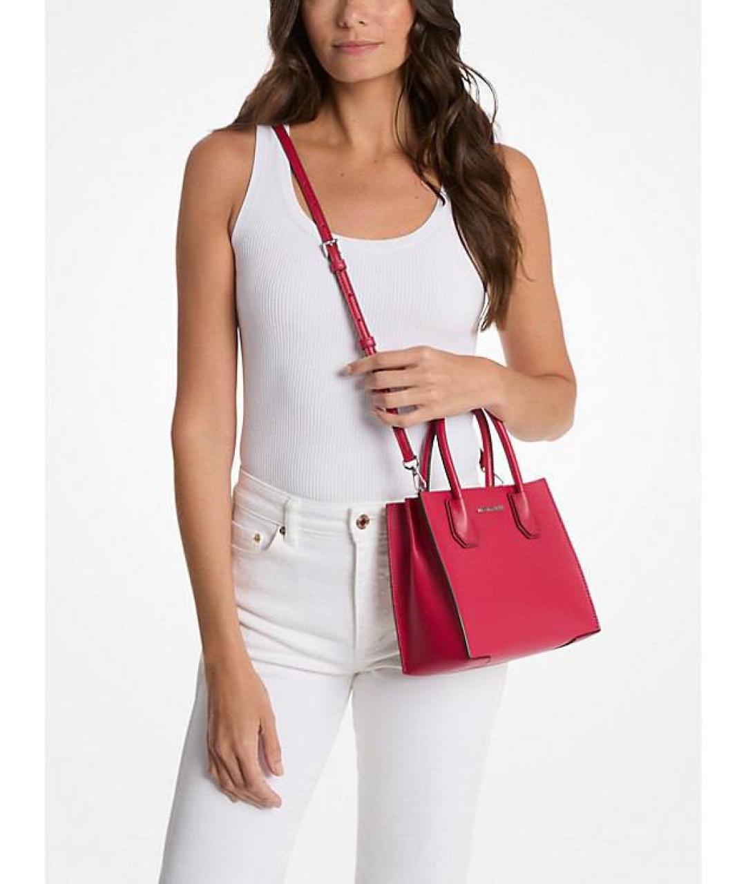 MICHAEL KORS Фуксия кожаная сумка с короткими ручками, фото 2