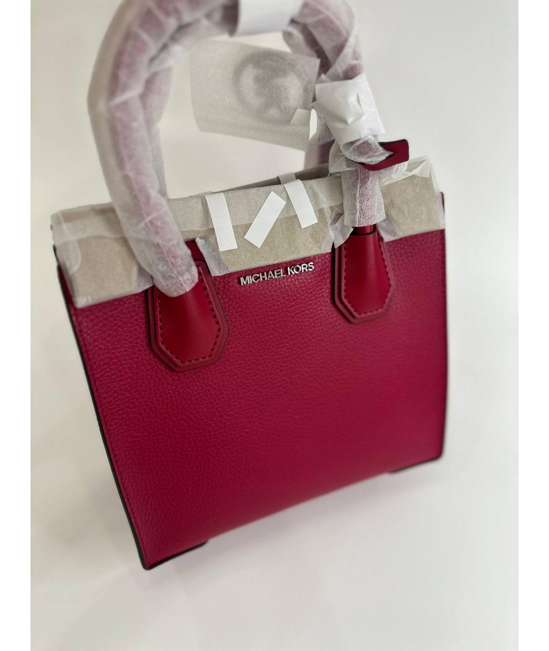 MICHAEL KORS Фуксия кожаная сумка с короткими ручками, фото 6