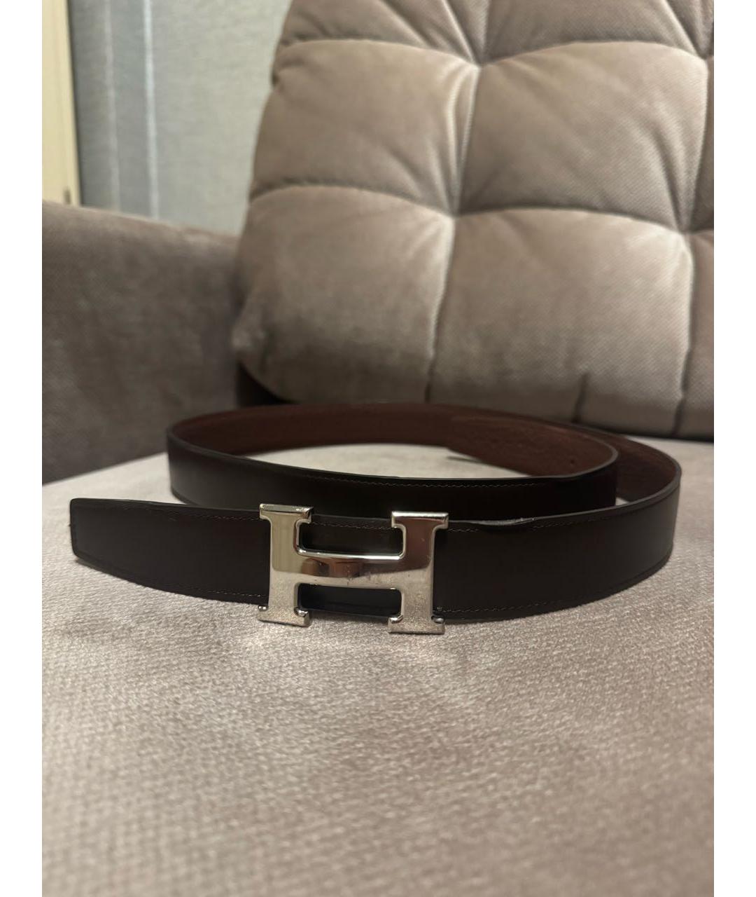 HERMES Черный кожаный ремень, фото 5