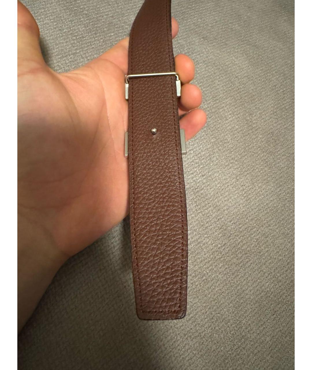 HERMES Черный кожаный ремень, фото 2