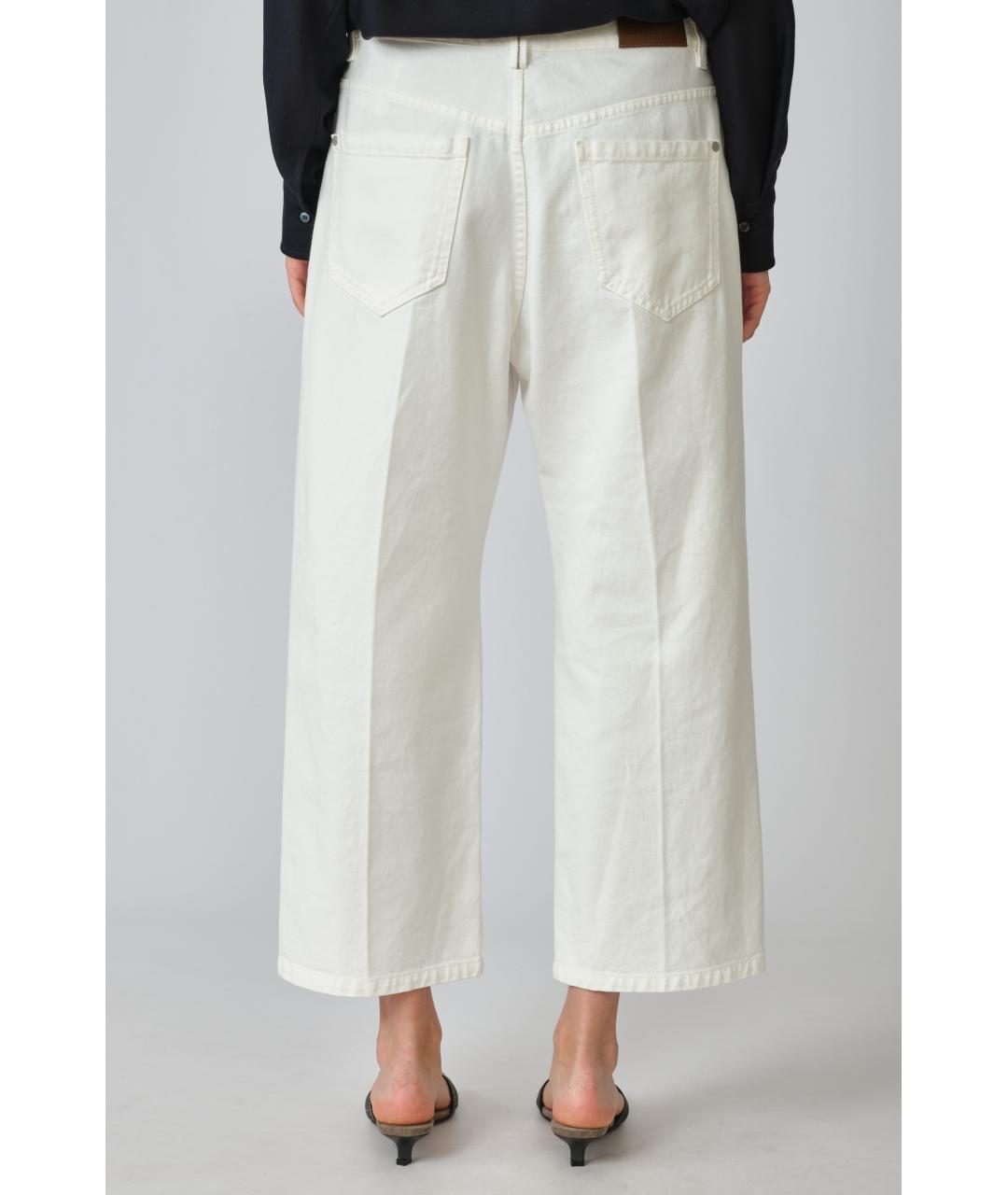 BRUNELLO CUCINELLI Белые хлопковые прямые джинсы, фото 5