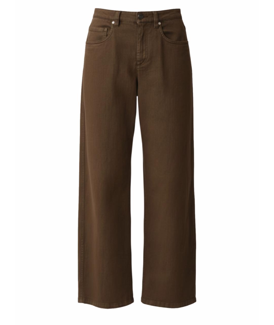 BRUNELLO CUCINELLI Коричневые хлопковые прямые джинсы, фото 1