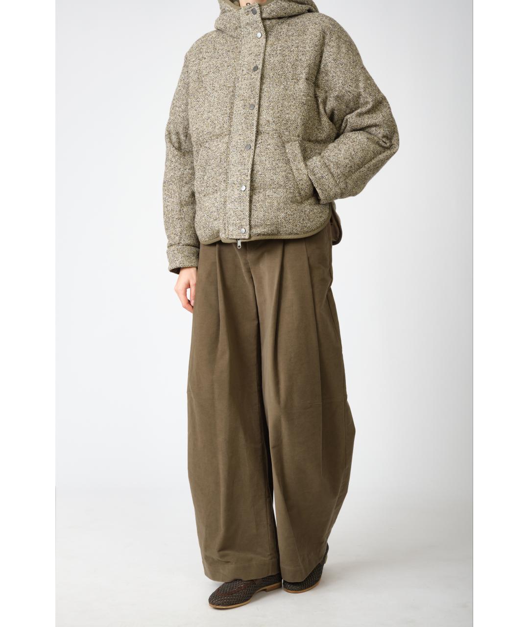 BRUNELLO CUCINELLI Коричневые хлопковые прямые брюки, фото 8