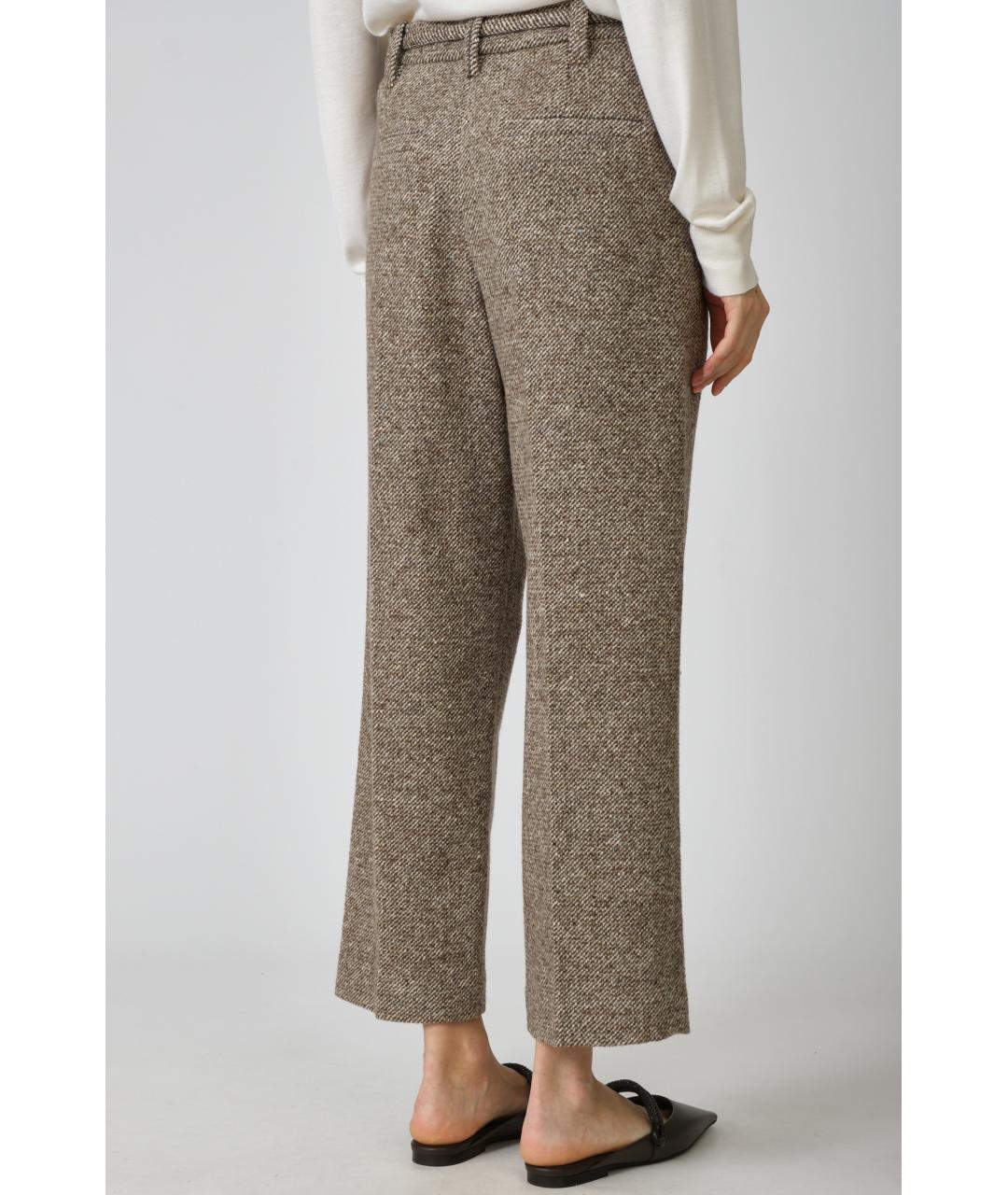 BRUNELLO CUCINELLI Серые шерстяные прямые брюки, фото 4