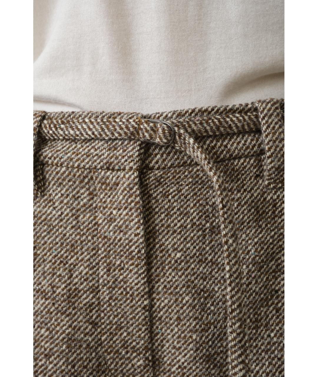 BRUNELLO CUCINELLI Серые шерстяные прямые брюки, фото 6