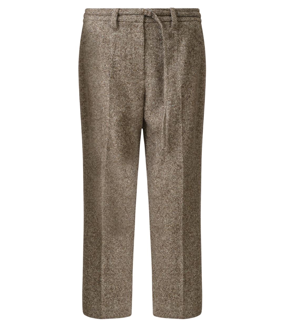 BRUNELLO CUCINELLI Серые шерстяные прямые брюки, фото 8