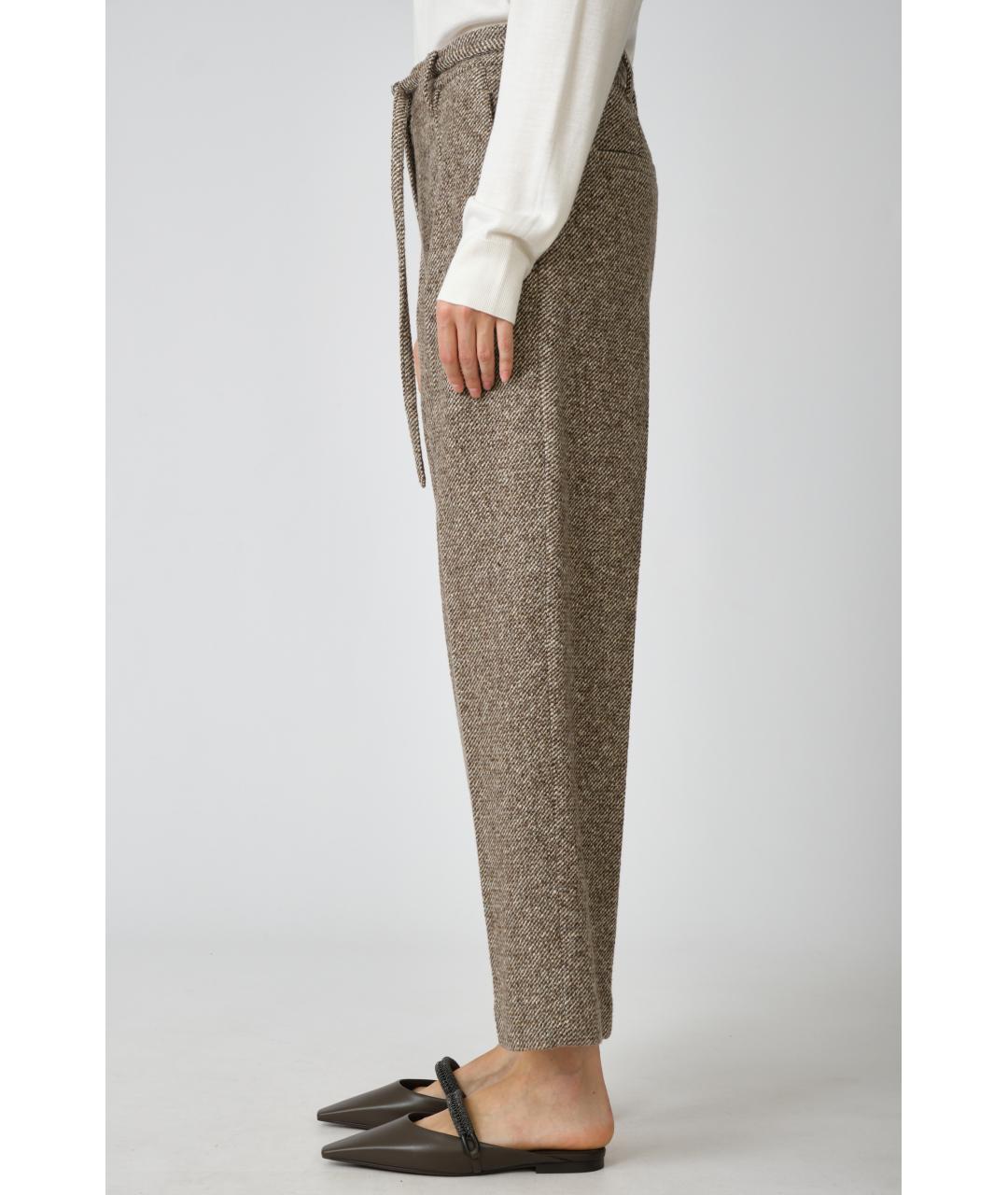 BRUNELLO CUCINELLI Серые шерстяные прямые брюки, фото 3