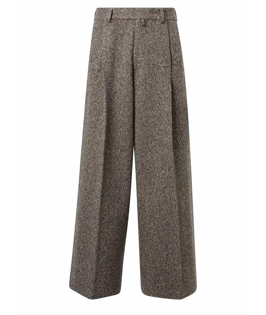 BRUNELLO CUCINELLI Серые шерстяные прямые брюки, фото 1