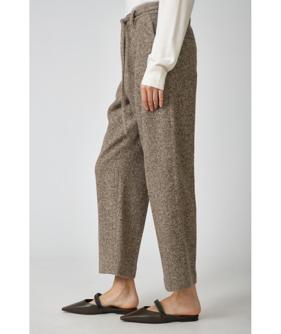 BRUNELLO CUCINELLI Серые шерстяные прямые брюки, фото 2