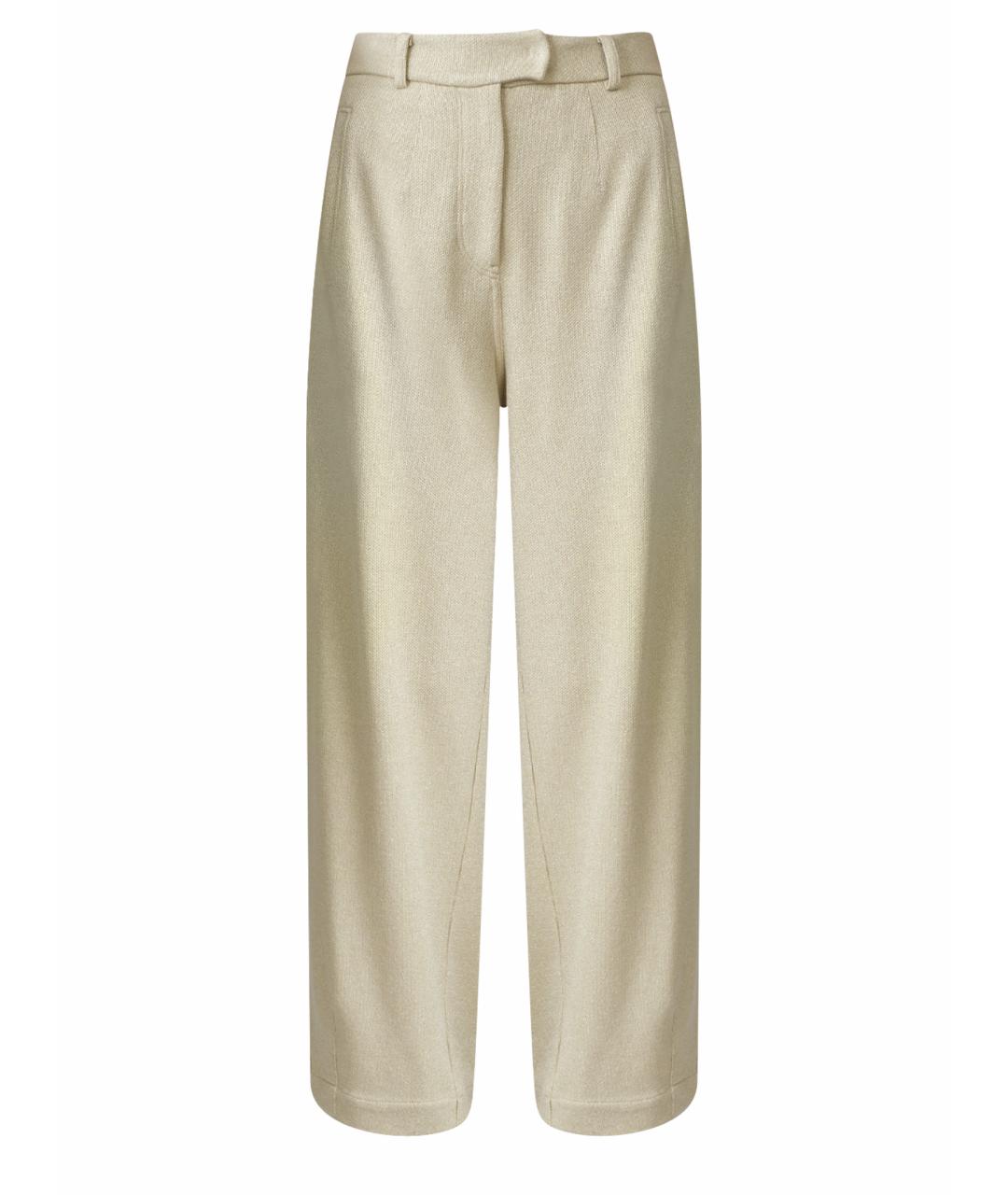 BRUNELLO CUCINELLI Бежевые вискозные прямые брюки, фото 1