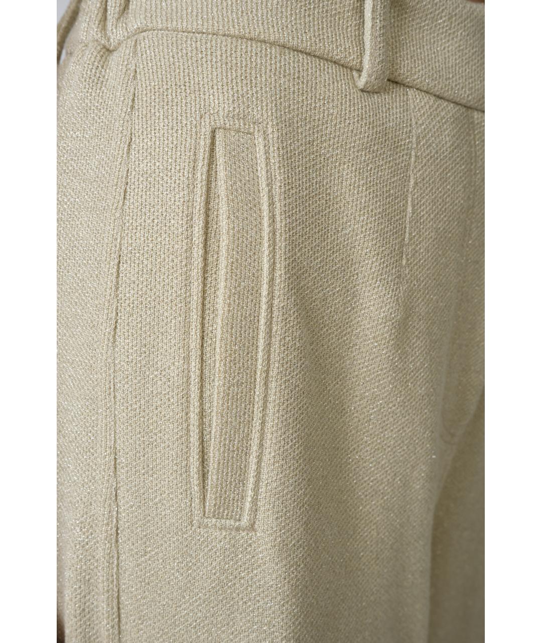 BRUNELLO CUCINELLI Бежевые вискозные прямые брюки, фото 6