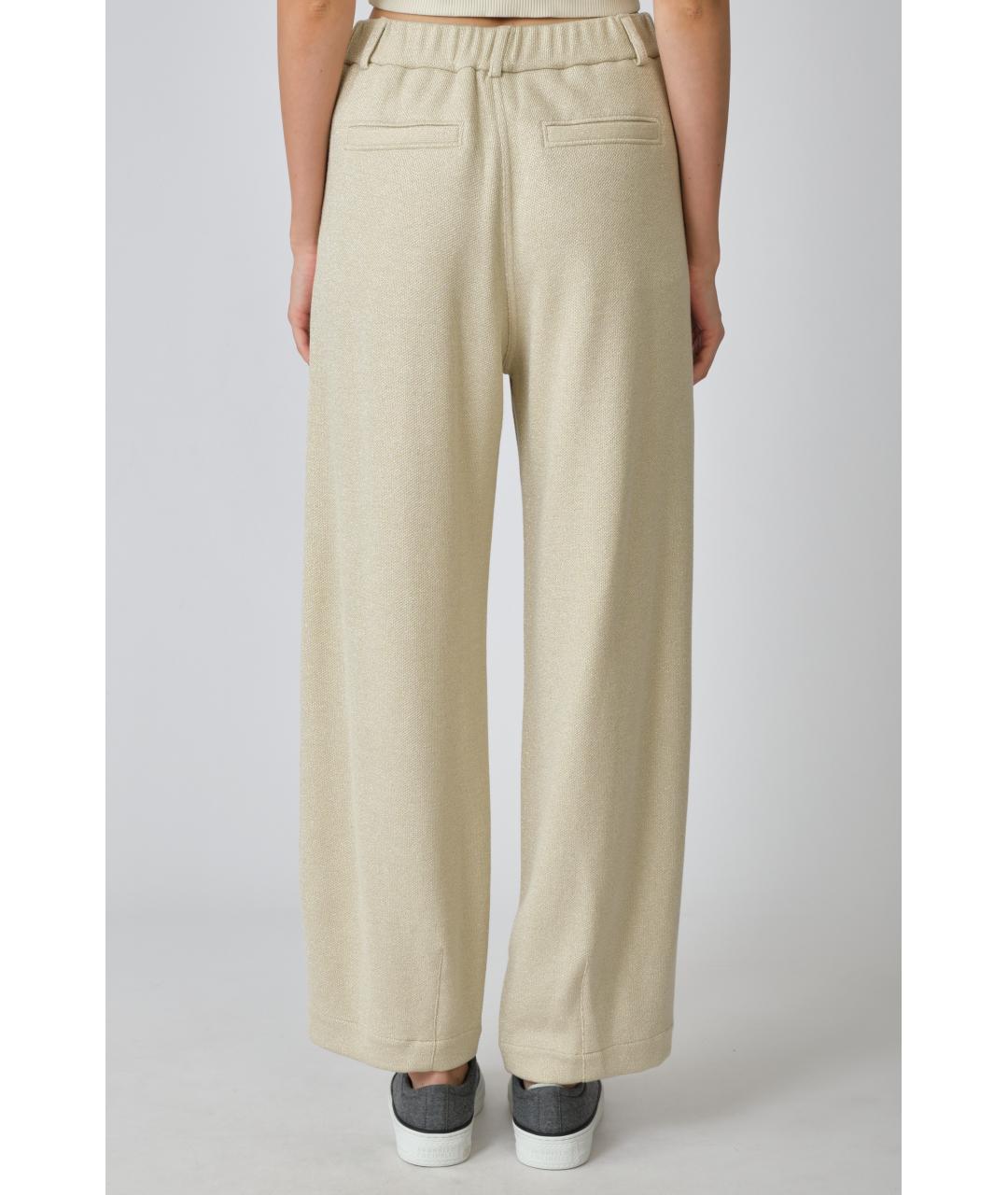 BRUNELLO CUCINELLI Бежевые вискозные прямые брюки, фото 5