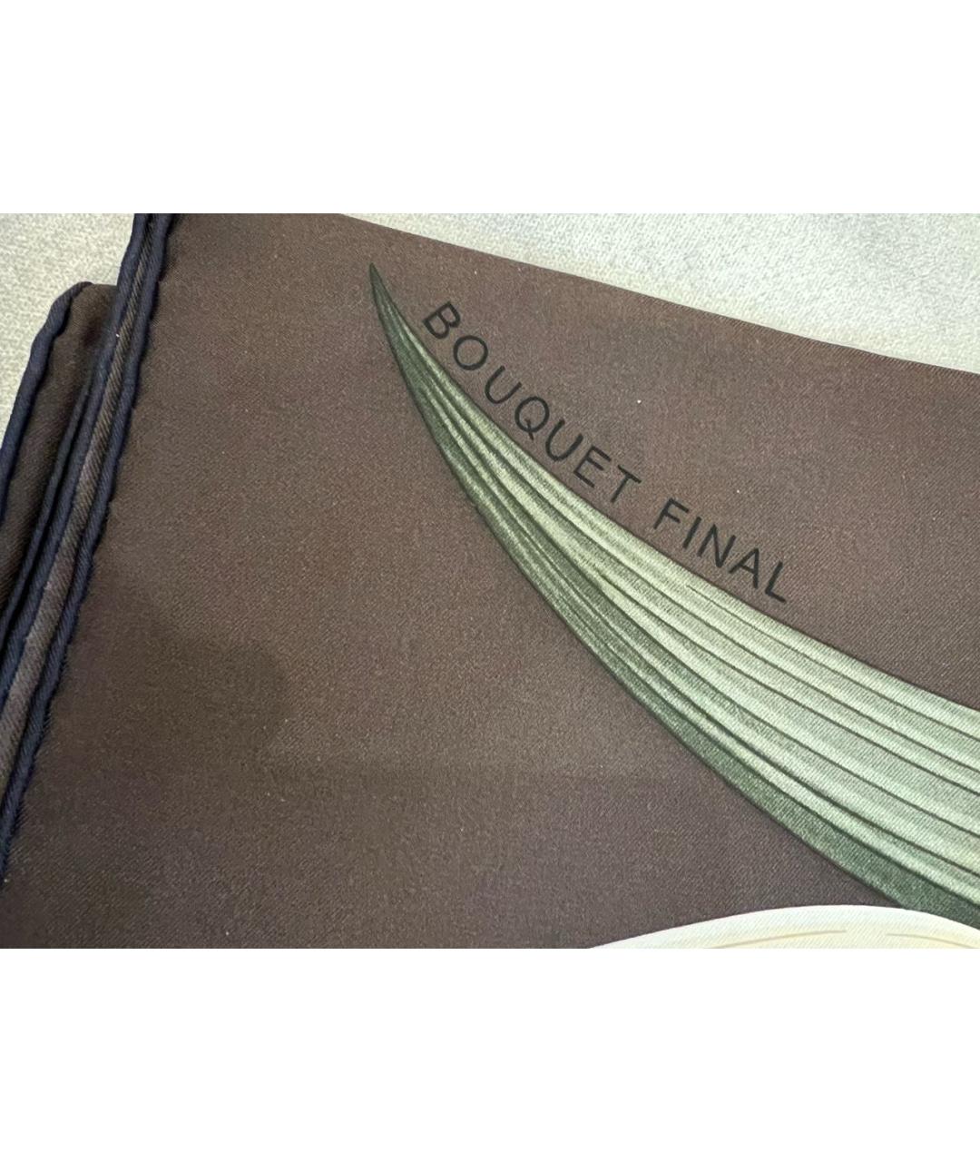 HERMES Коричневый шелковый платок, фото 5