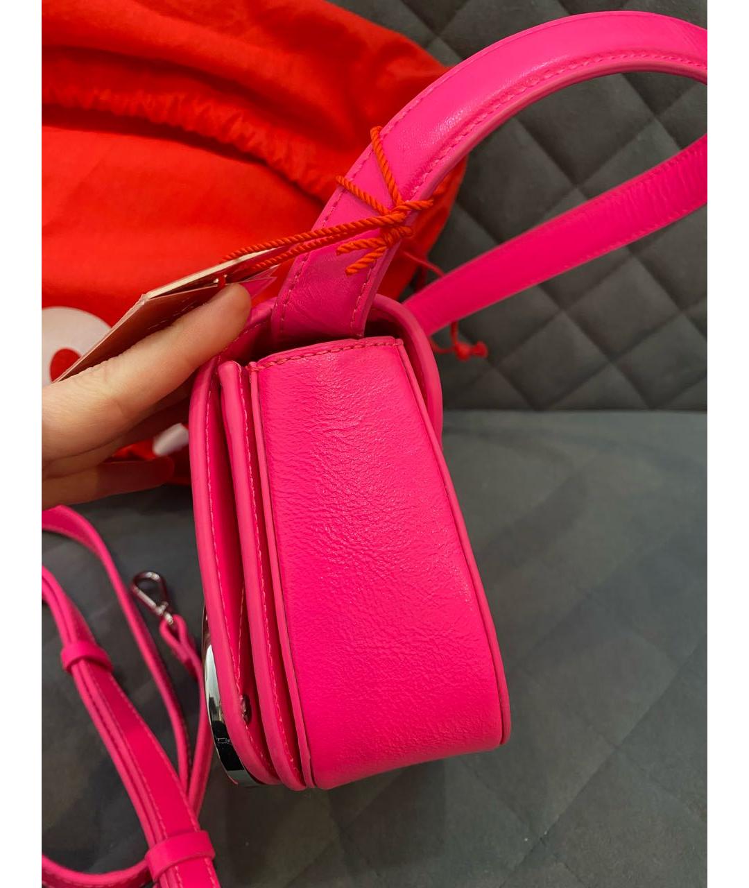 DIESEL Фуксия кожаная сумка через плечо, фото 2