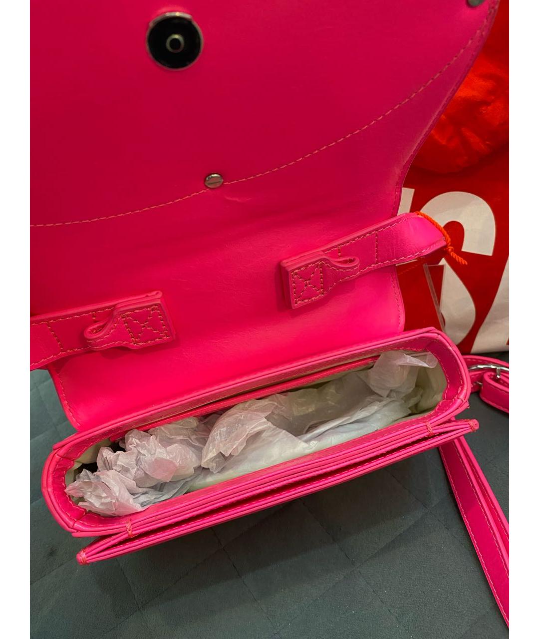 DIESEL Фуксия кожаная сумка через плечо, фото 5