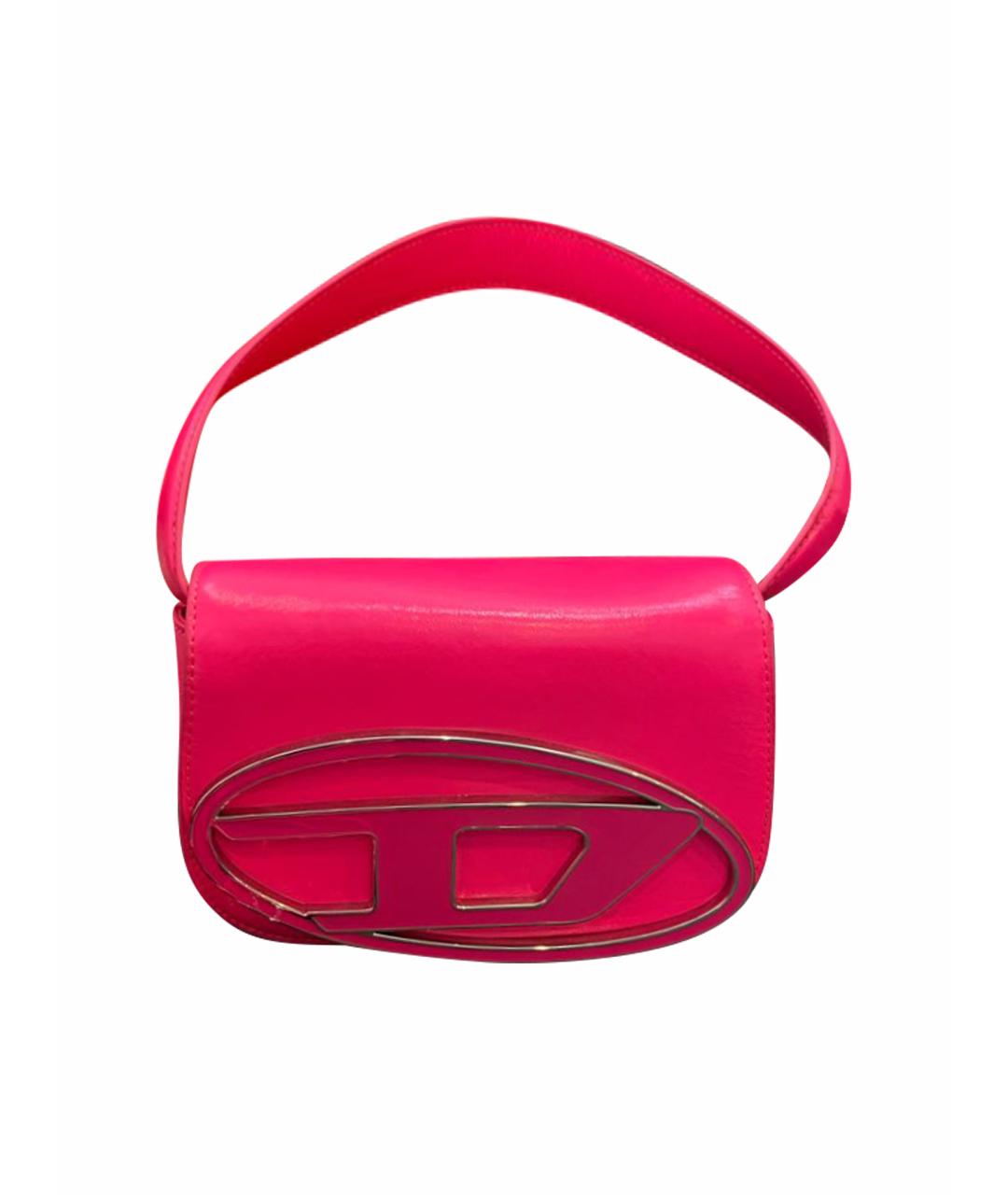 DIESEL Фуксия кожаная сумка через плечо, фото 1