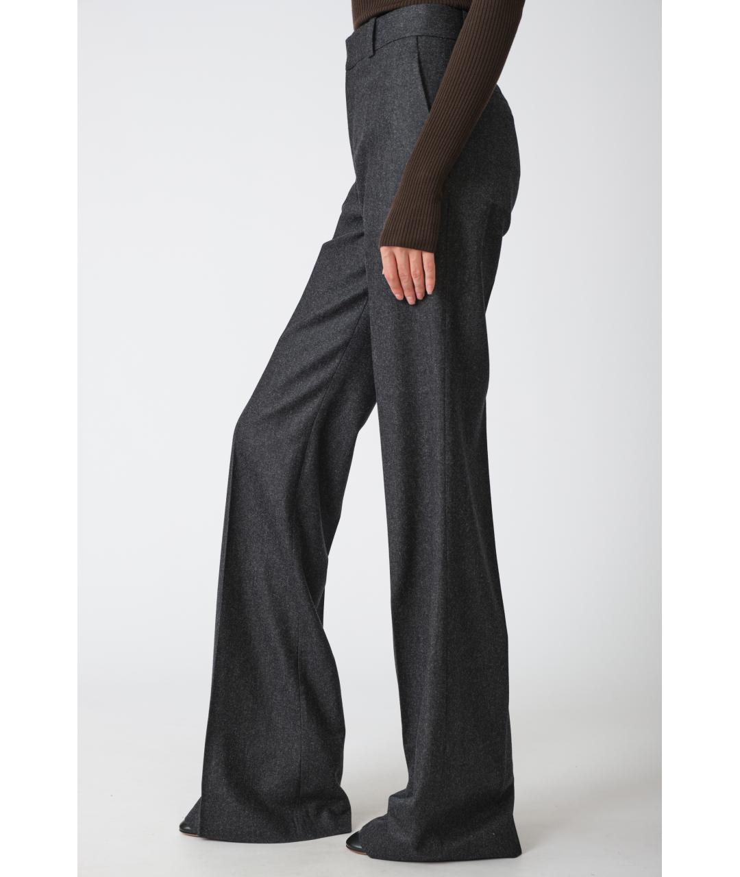 PETAR PETROV Серые шерстяные прямые брюки, фото 2