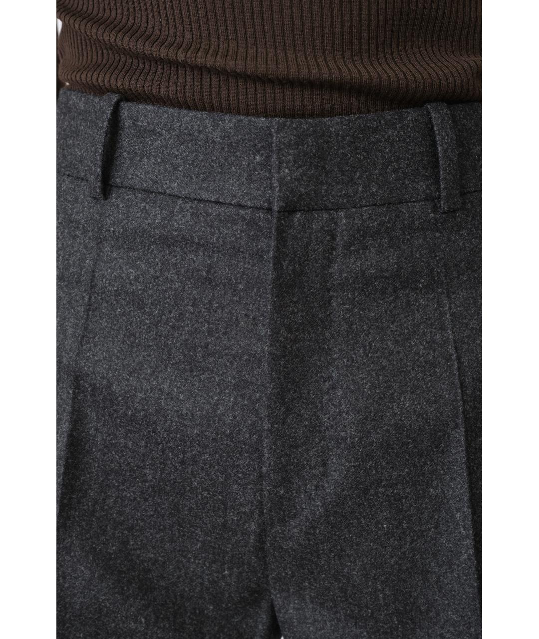 PETAR PETROV Серые шерстяные прямые брюки, фото 4