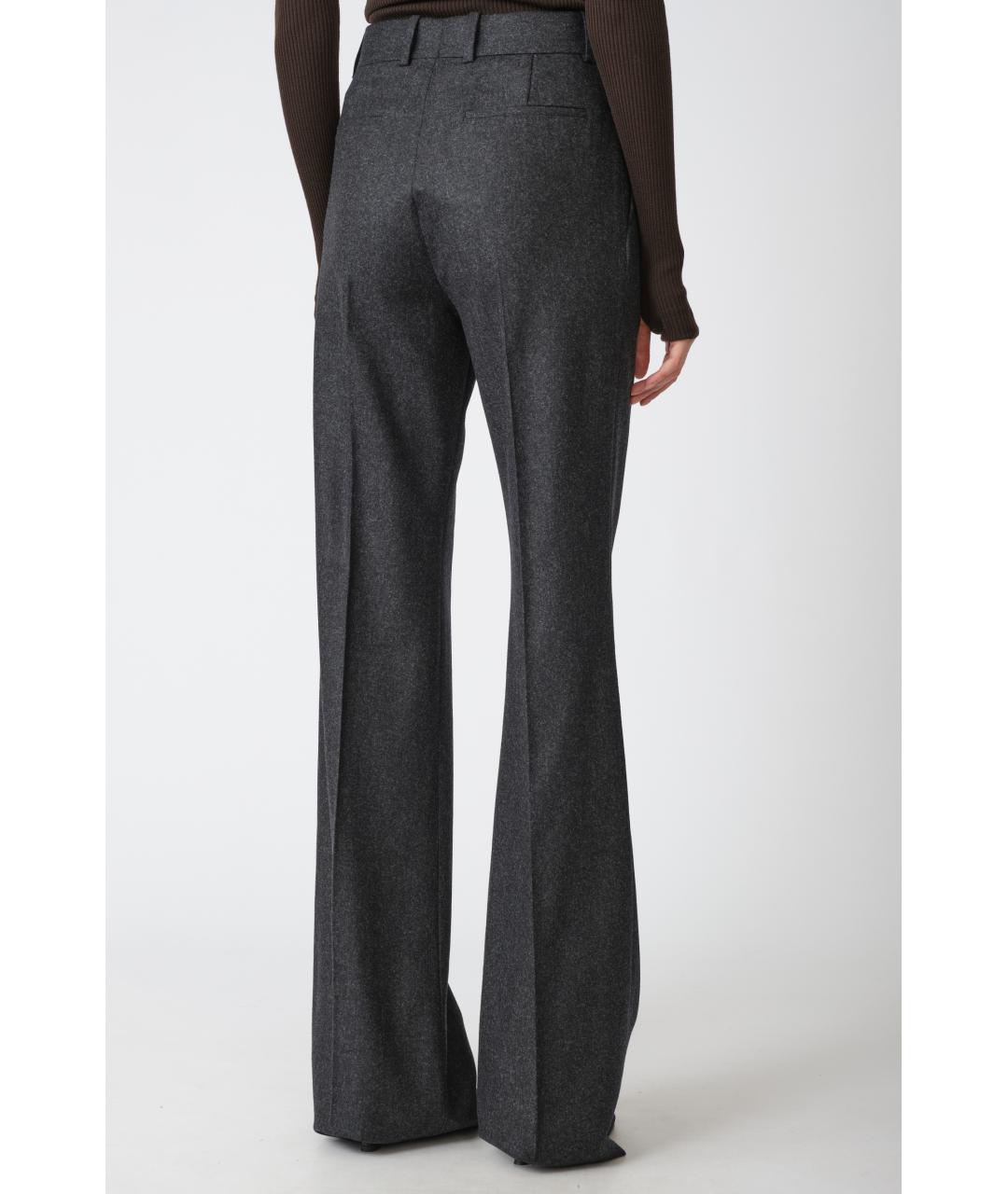 PETAR PETROV Серые шерстяные прямые брюки, фото 3