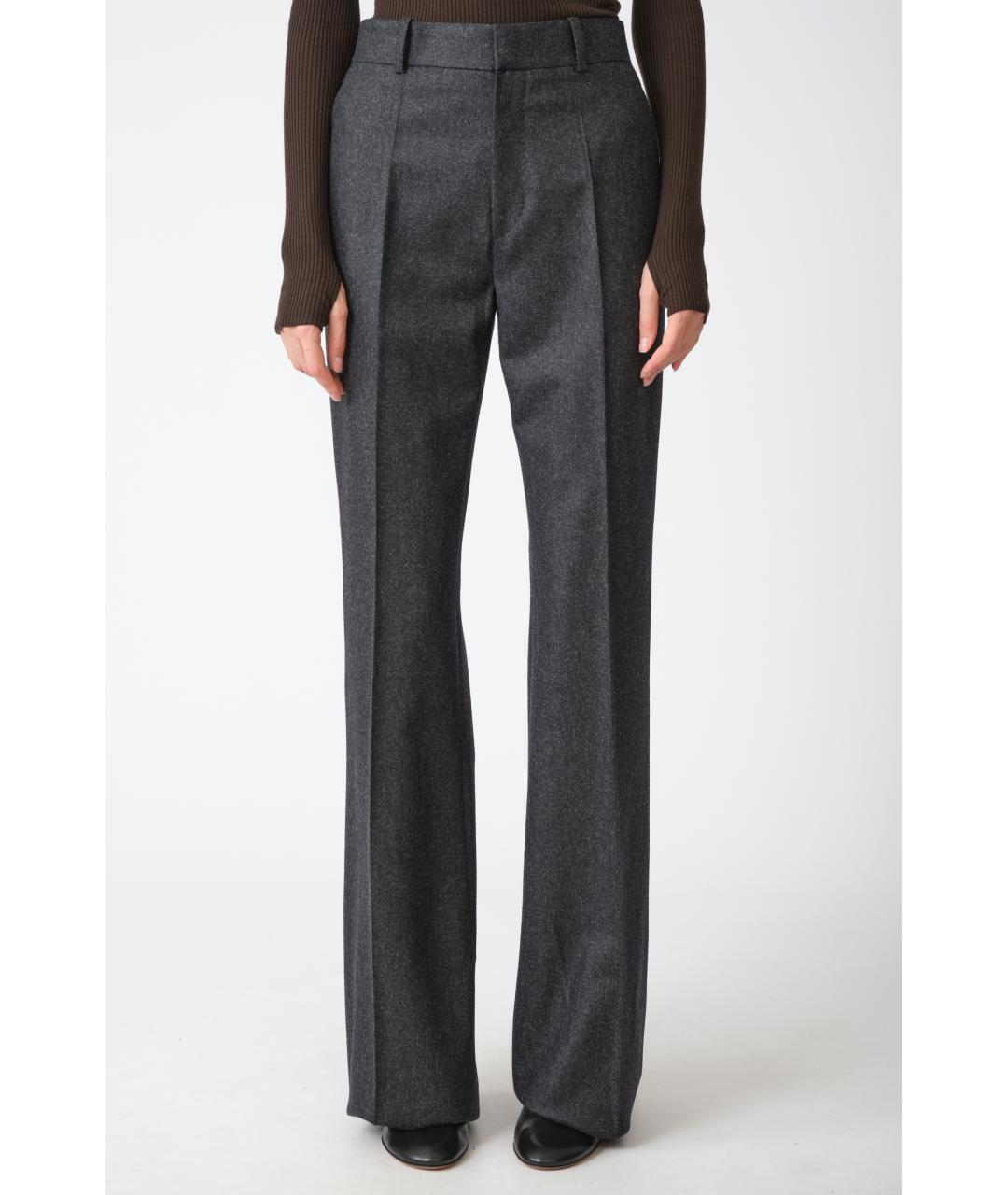 PETAR PETROV Серые шерстяные прямые брюки, фото 7