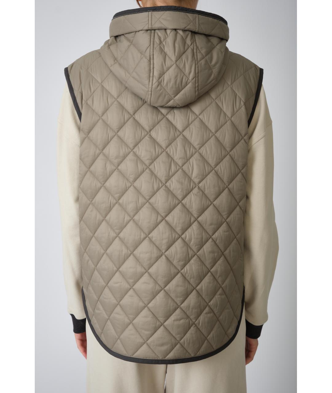 BRUNELLO CUCINELLI Бежевый полиамидовый жилет, фото 6