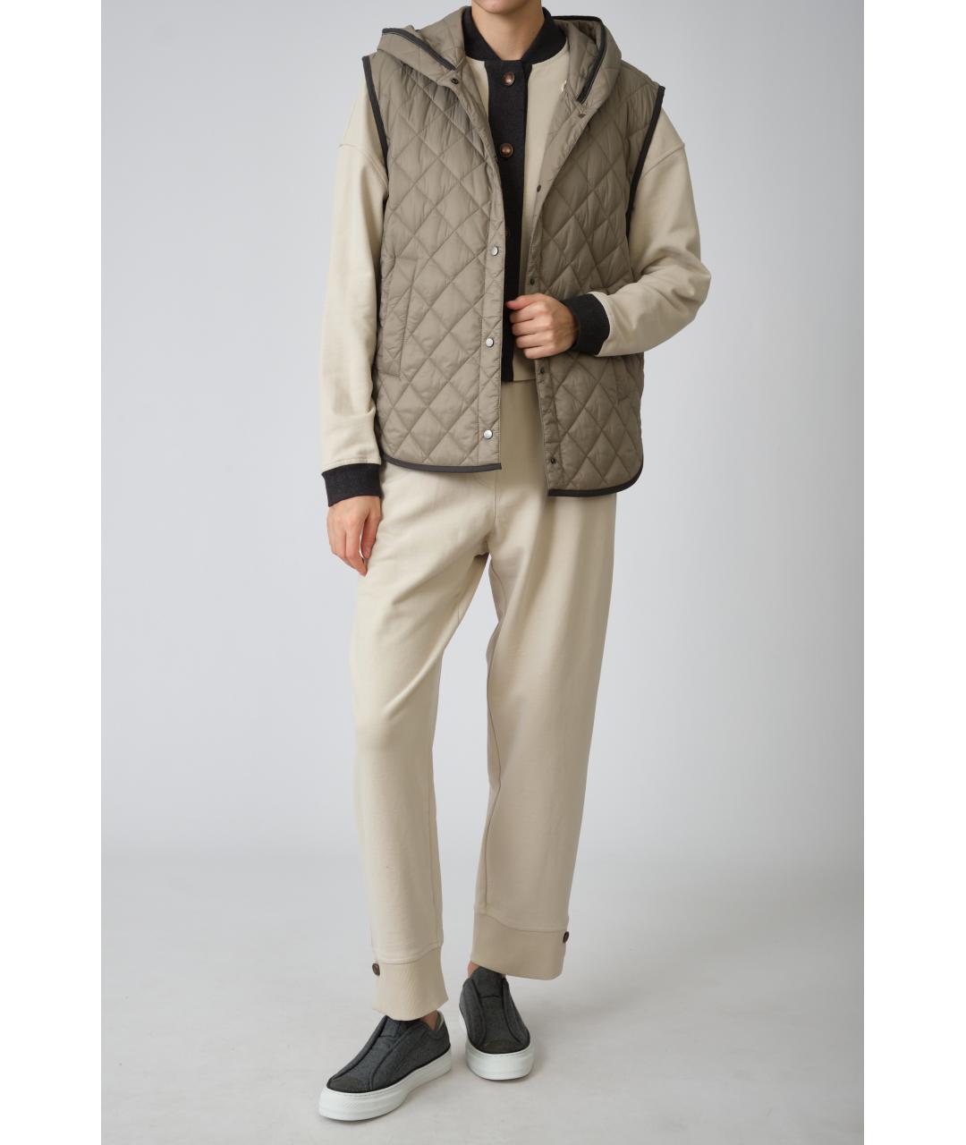 BRUNELLO CUCINELLI Бежевый полиамидовый жилет, фото 9