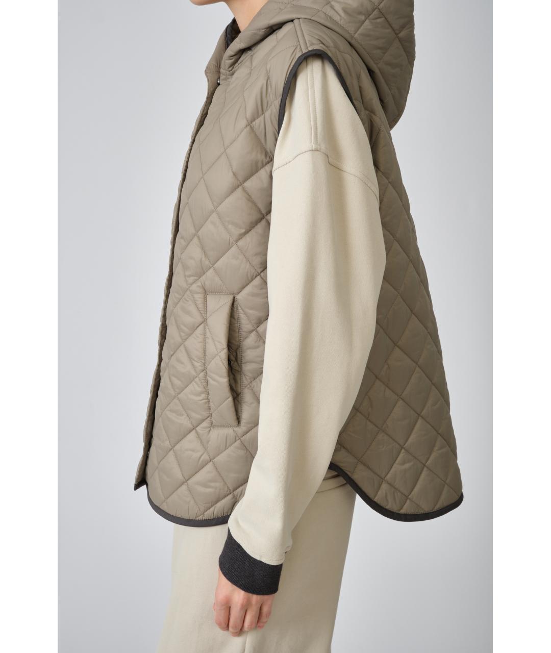 BRUNELLO CUCINELLI Бежевый полиамидовый жилет, фото 5