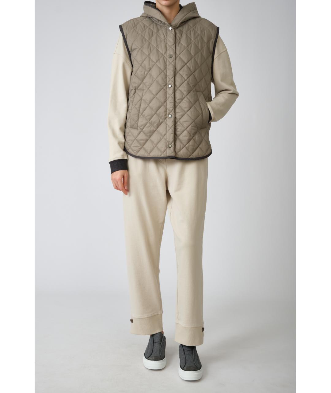 BRUNELLO CUCINELLI Бежевый полиамидовый жилет, фото 3