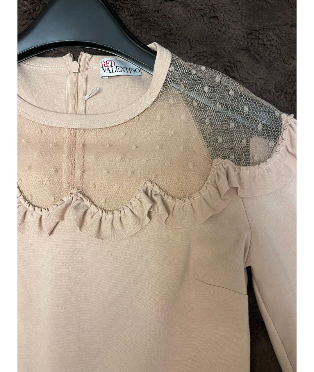 RED VALENTINO Розовое хлопковое повседневное платье, фото 3