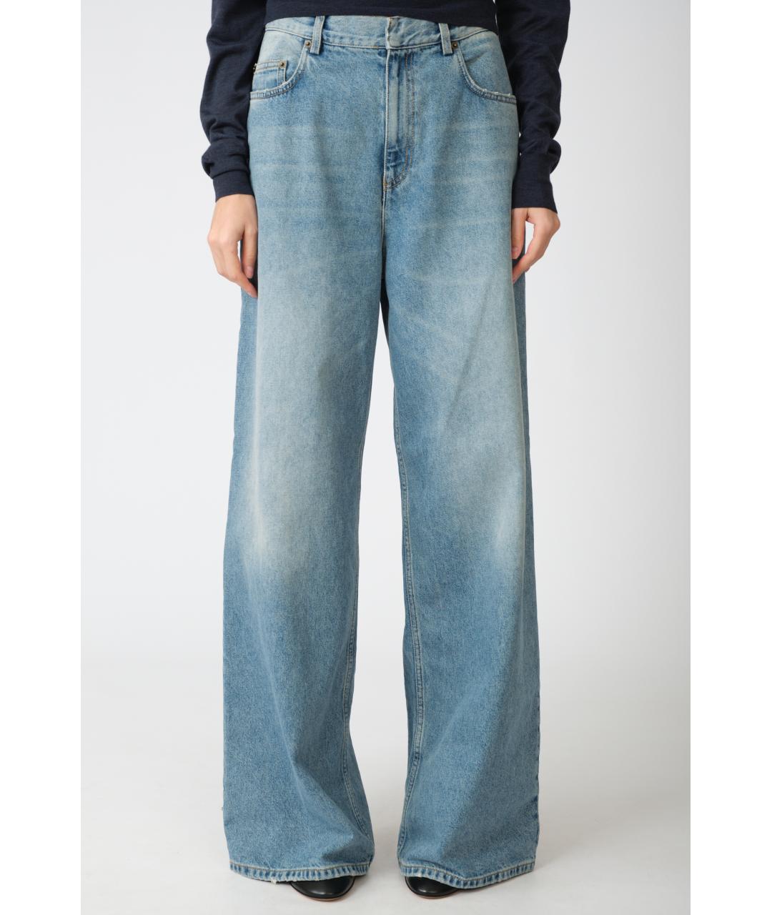 PETAR PETROV Голубые хлопковые прямые джинсы, фото 9