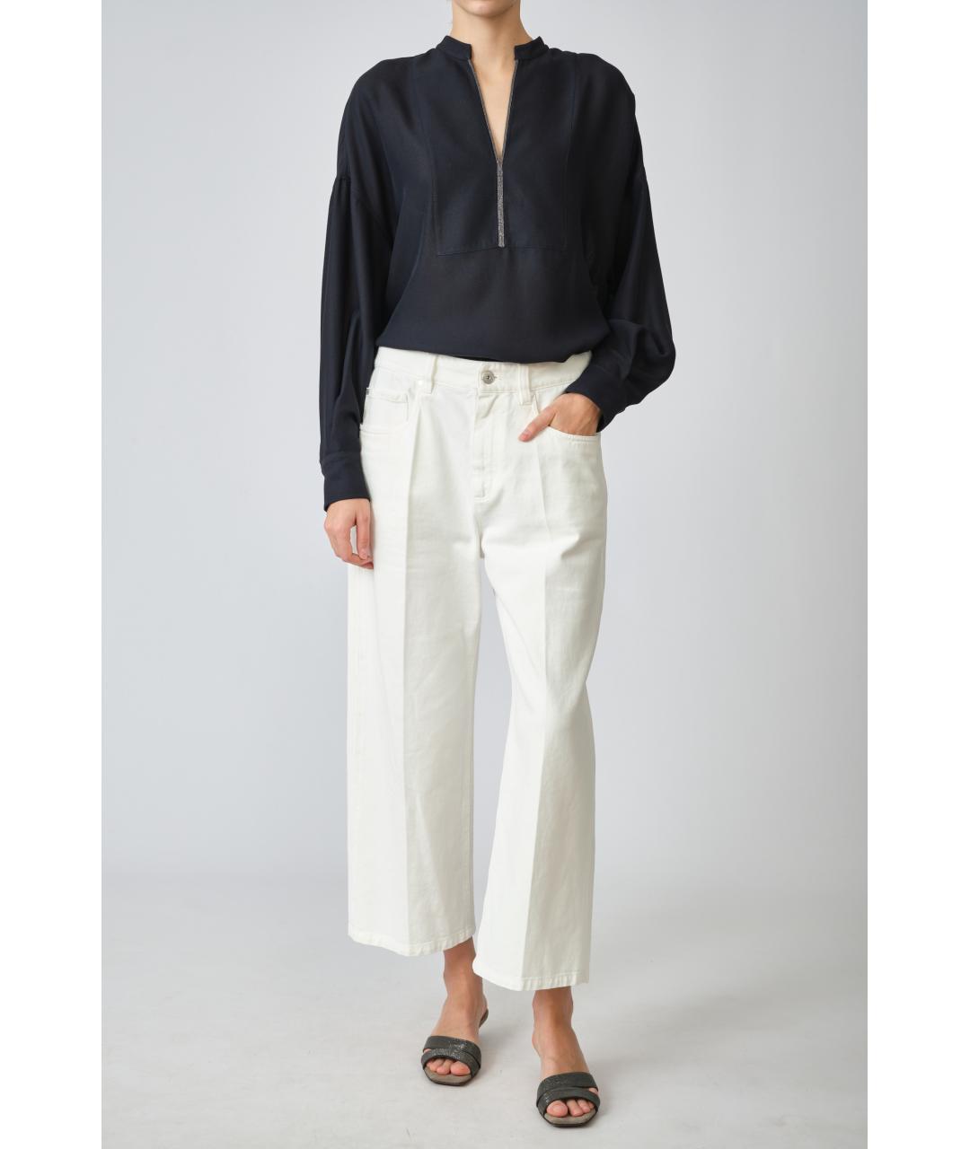 BRUNELLO CUCINELLI Черная полиэстеровая блузы, фото 7