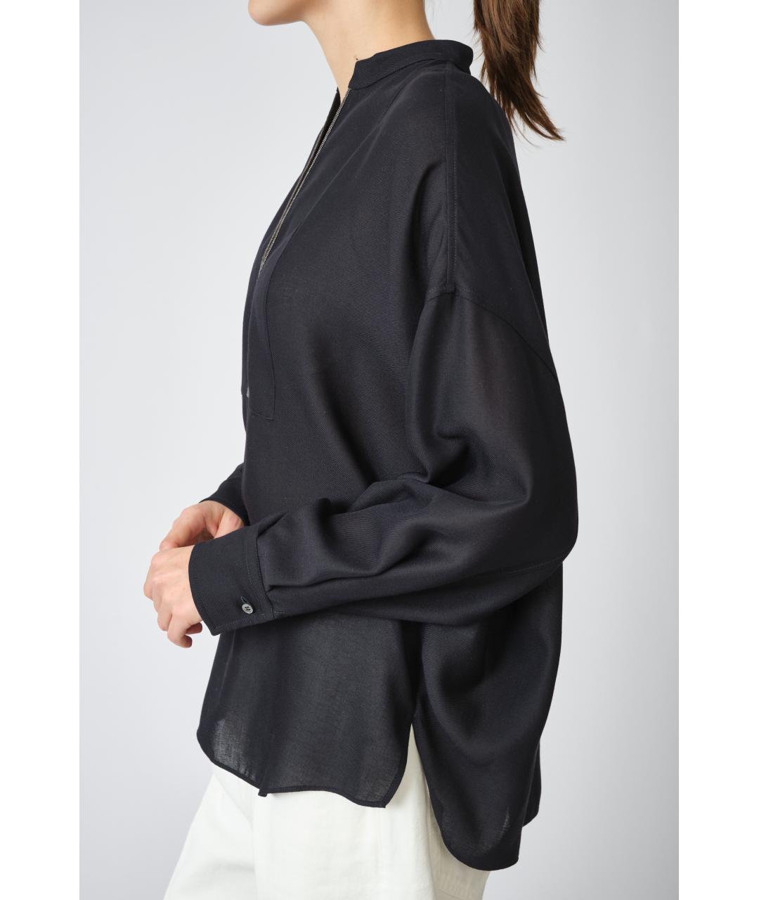 BRUNELLO CUCINELLI Черная полиэстеровая блузы, фото 4