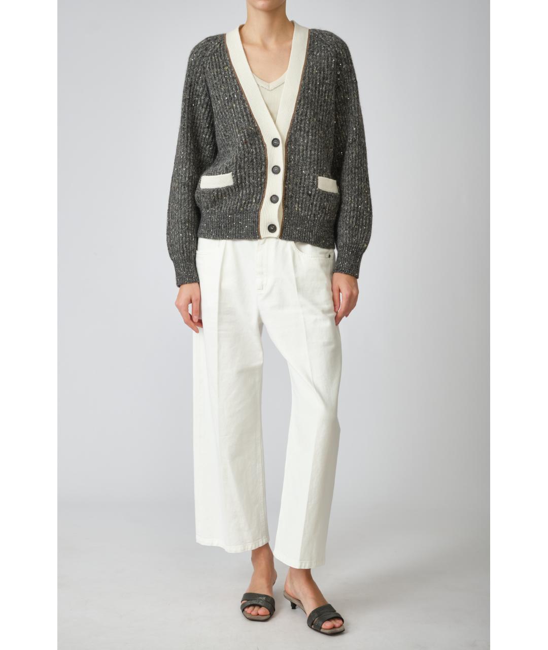 BRUNELLO CUCINELLI Серый шерстяной кардиган, фото 8