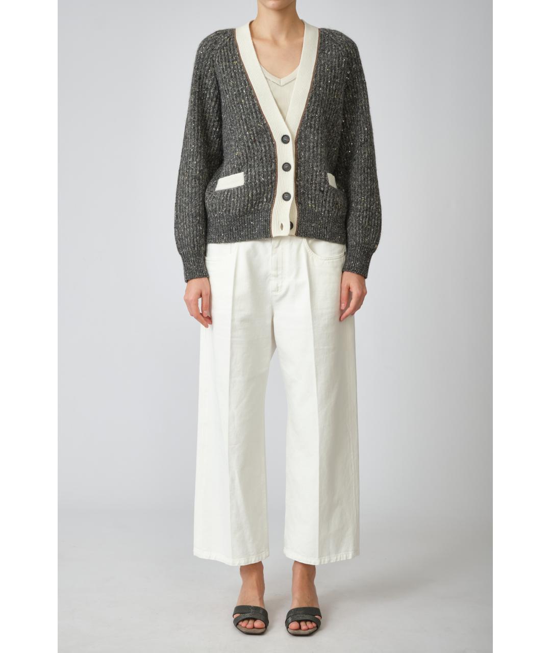 BRUNELLO CUCINELLI Серый шерстяной кардиган, фото 2