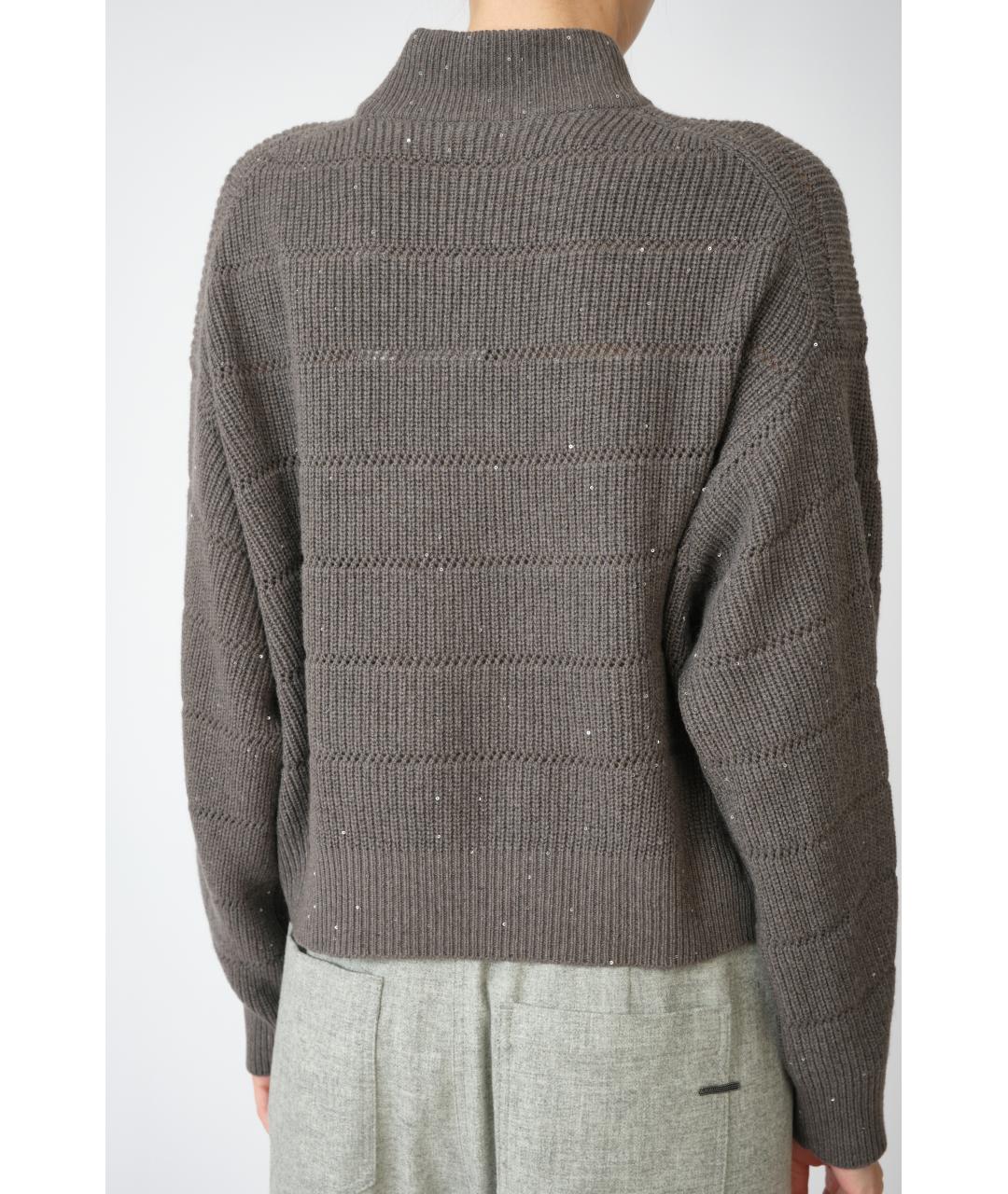 BRUNELLO CUCINELLI Серый кашемировый джемпер / свитер, фото 4