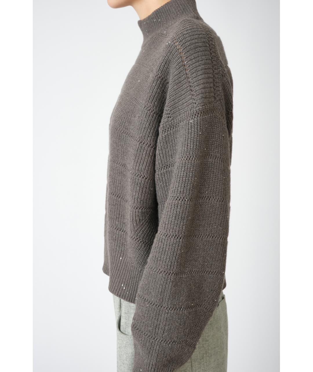 BRUNELLO CUCINELLI Серый кашемировый джемпер / свитер, фото 3