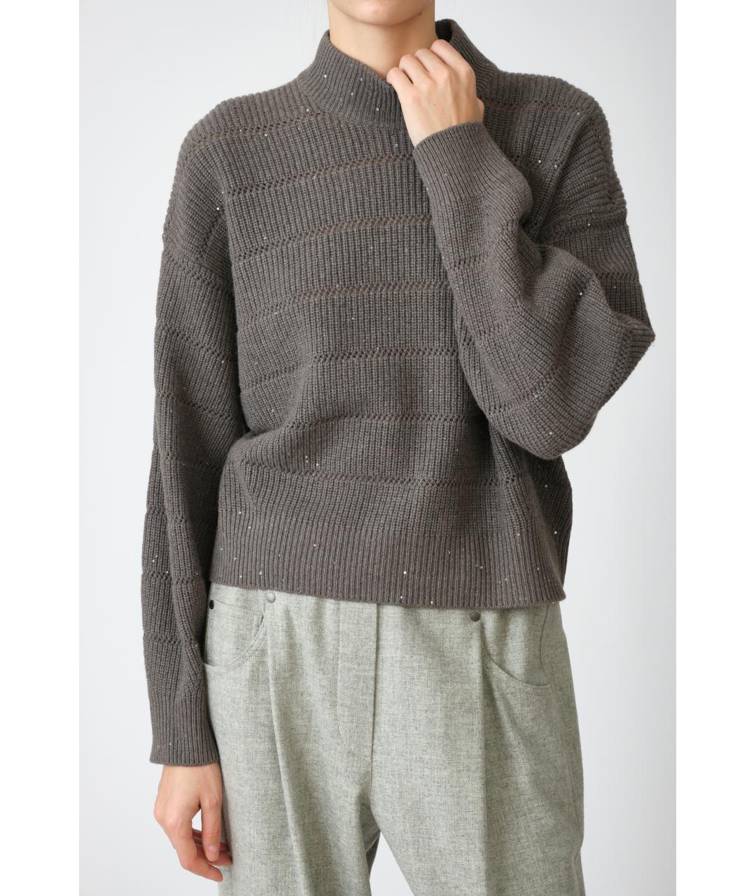 BRUNELLO CUCINELLI Серый кашемировый джемпер / свитер, фото 6