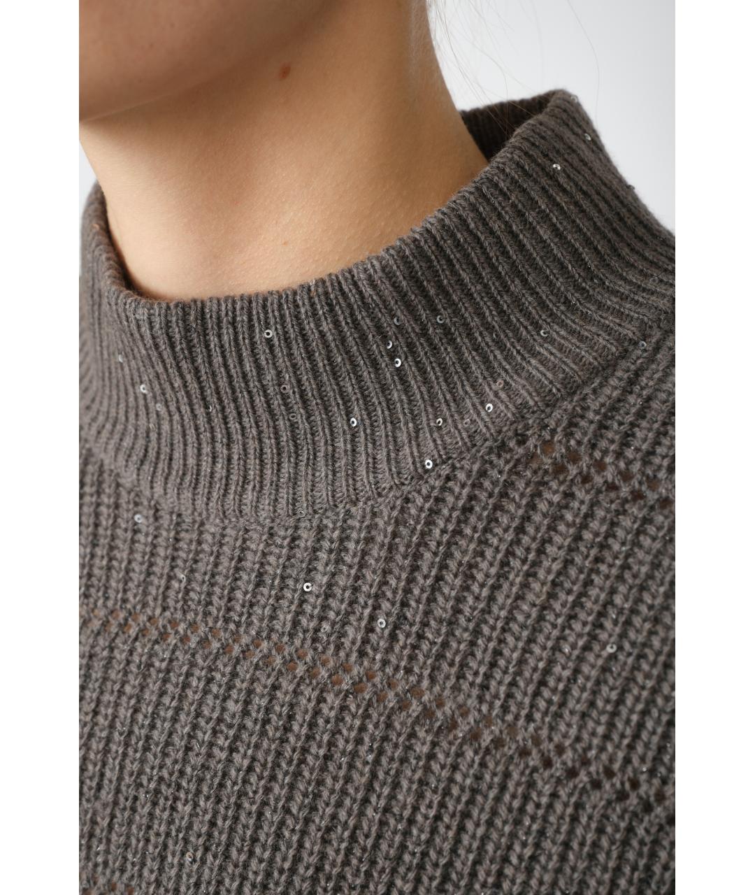 BRUNELLO CUCINELLI Серый кашемировый джемпер / свитер, фото 5